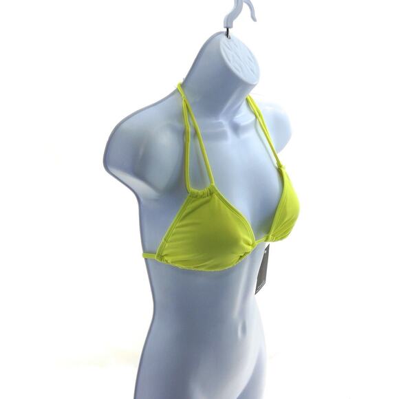 No Boundaries Yellow Basic Halter Tie Neck and Back Swim Top Size Medium - Picture 8 of 12